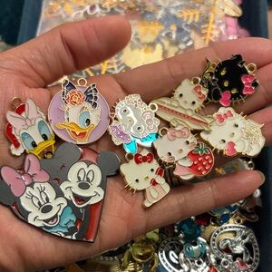 Bundle of 10 Cute Cartoon Character Enamel Charms